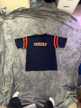 Vintage Active Auburn Tigers Navy Blue Jersey Style T-Shirt Size Large